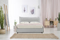 Letto contenitore EVERGREENWEB MATERASSI & BEDS, matrimoniale, 160 × 195 cm, legno, tessuto, Grigio chiaro, con contenitore, con rete a doghe
