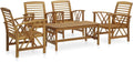 Set di mobili da giardino Festnight, legno, per giardino e terrazzo, 5pz Set Salotto da Esterno, con Cuscini in Massello di Acacia
