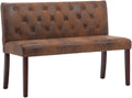 Panca vidaXL, 120 × 52 × 84,5 cm, tessuto scamosciato, similpelle, Marrone, imbottita
