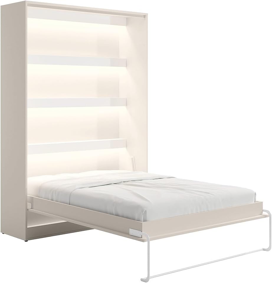 Letto Vente-unique RAPILI, 160 × 200 cm, apertura verticale, Beige, per camera da letto