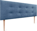 Testiera DHOME, 160 × 105cm, tessuto, similpelle, Blu