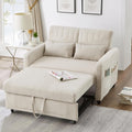 Divano letto IHO SOFA, 114 × 77 × 82,5 cm, lino, tessuto, Beige, con funzione letto, con contenitore, regolabile, allungabile, pieghevole