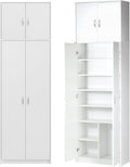 Armadietto KUBUTKU, 4 ante, 10 scomparti, 235 × 74 × 35 cm, Bianco