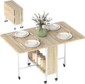Tavolo pieghevole HOMCOM, 130 × 80 × 74 cm, legno, con contenitore, per sala da pranzo e cucina