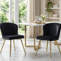 Sedia Ya-Home, 2 sedie, metallo, velluto, Nero, regolabile, imbottita