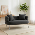 Divano Dmora, 2 posti, legno, MDF, Grigio, imbottito, per soggiorno, Divanetto per Salotto, 133x68 h69 cm