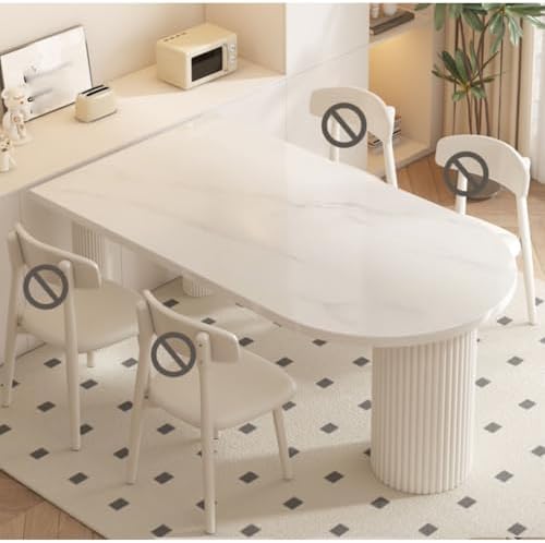 Tavolo da pranzo, acciaio, Crema, per sala da pranzo e cucina, per 4-6 Persone, per Piccole cucine o Sale da Pranzo