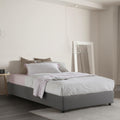 Letto Talamo Italia, 225 × 135 cm, tessuto, Grigio, con contenitore, con rete a doghe, sfoderabile, imbottito, per camera da letto