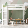 Letto KUAKE, 4 ripiani, 90 × 200 cm, legno, Bianco, con rete a doghe, per camera da letto