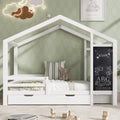 Letto Moimhear, 2 cassetti, 150 × 67 × 17 cm, legno massello, Bianco, allungabile, con rete a doghe, per camera da letto