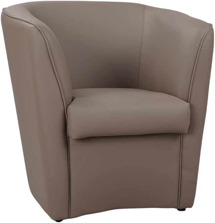 Poltrona Liberoshopping, 70 × 67 × 76 cm, similpelle, Tortora, imbottita, per ufficio