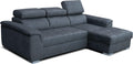 Divano letto Robin Inspire, 190 × 125 cm, 247 × 165 × 84 cm, legno, tessuto, Grigio, con funzione letto, imbottito, per soggiorno