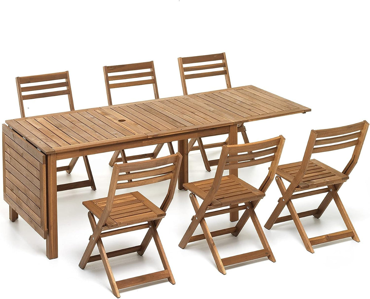 Tavolo My garden, 254 × 78 cm, legno, metallo, allungabile