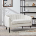 Divano letto Kuczn, 2 posti, metallo, ciniglia, Beige, regolabile, imbottito, per soggiorno