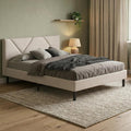 Letto Dmora, 120 × 190 cm, misura 120 × 190, tessuto, Beige, con contenitore, pieghevole, con rete a doghe, imbottito, per camera da letto
