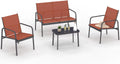 Set da pranzo da giardino IDMarket, 4 posti, acciaio, textilene, per giardino e terrazzo