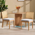 Sedia DAYALANE, rattan, lino, Grigio, imbottita, per sala da pranzo e cucina
