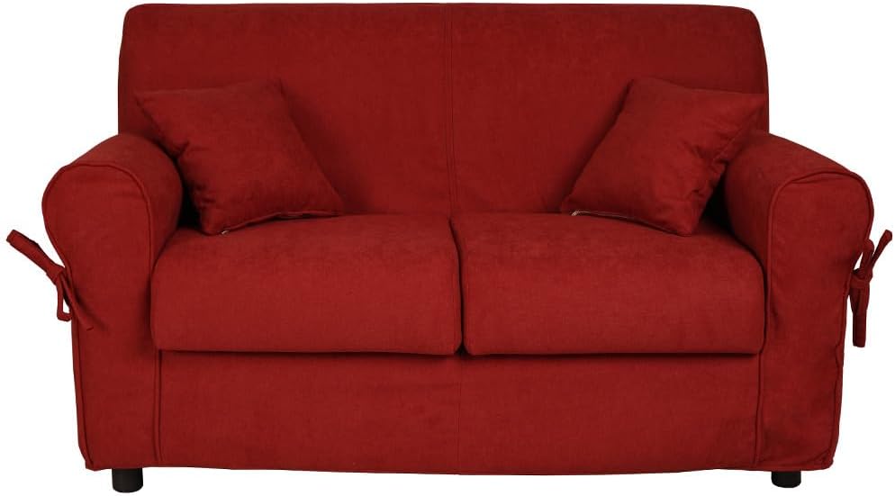 Divano Liberoshopping, 2 posti, 32X32 cm, tessuto, Bordeaux, con braccioli, sfoderabile, imbottito, per soggiorno