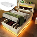 Letto Huayz, singolo, 90 × 200 cm, lino, tessuto, Beige, con rete a doghe, con illuminazione LED, con porta USB, imbottito, per camera da letto