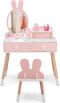 Toeletta COSTWAY, 2 in 1, MDF, Rosa