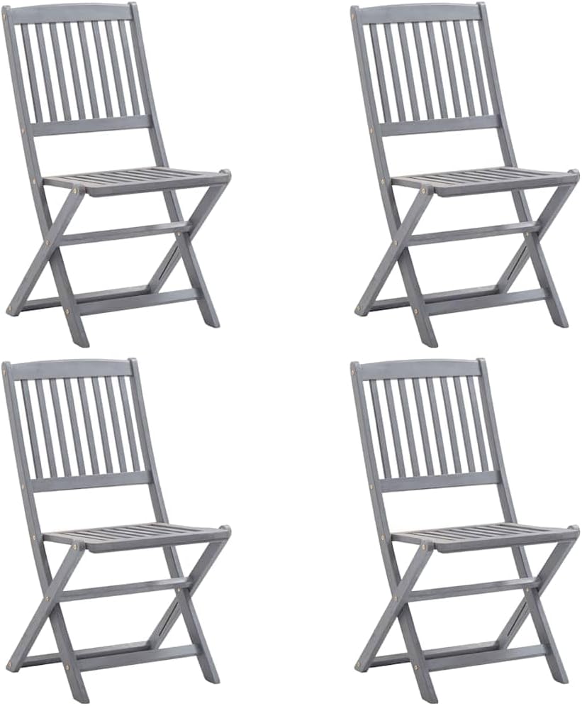 Sedia Wicterencia, 4 sedie, legno, pieghevole, con braccioli, per giardino e terrazzo