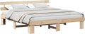 Struttura letto vidaXL, 180 × 200 cm, legno massello, Naturale, per camera da letto