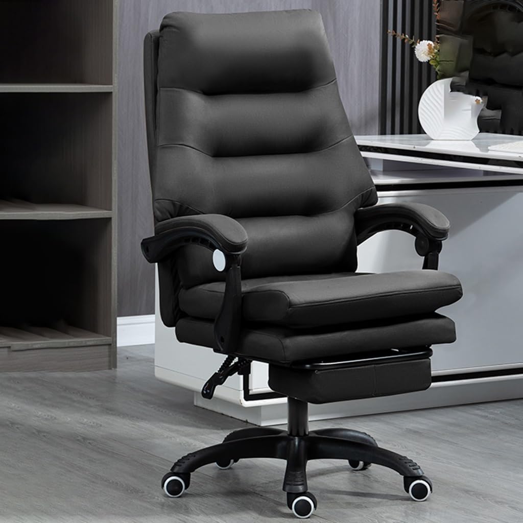 Sedia da ufficio GIZNXBA, acciaio, Nero, regolabile, con braccioli, per ufficio, Silla De Oficina con Ruedas Silla De Trabajo con Soporte Lumbar