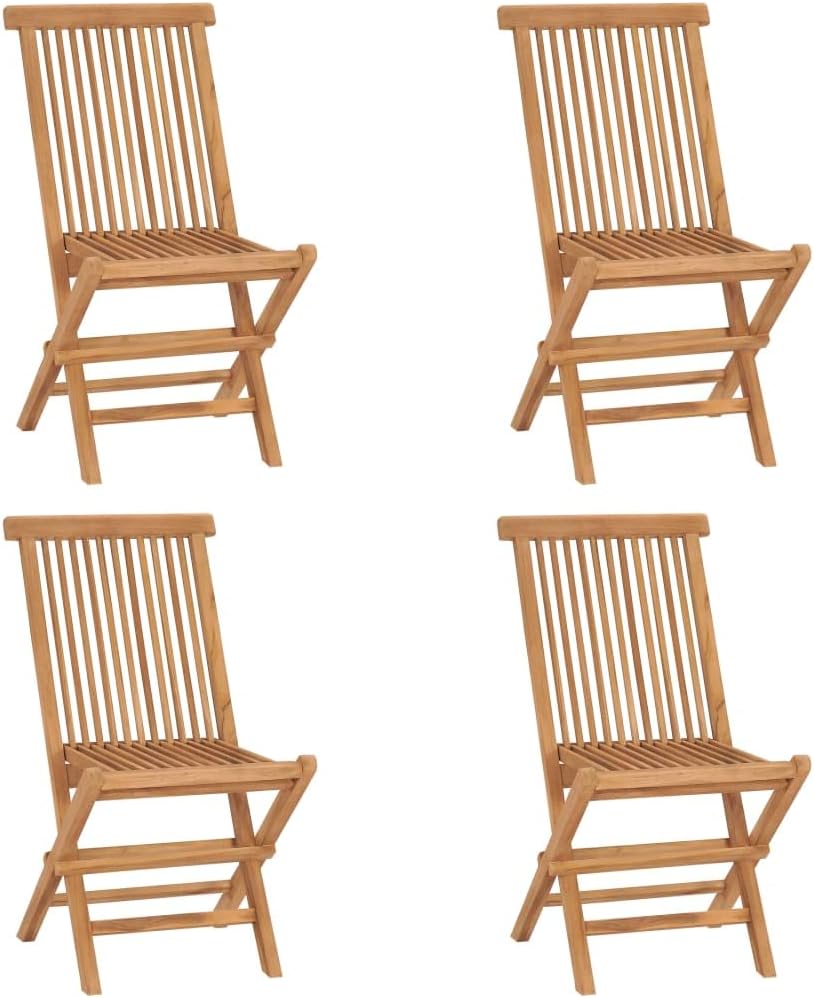 Sedia vidaXL, legno massello, pieghevole, per giardino e terrazzo