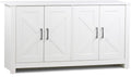 Credenza Brigros, 4 ante, 150 × 40 × 80 cm, legno, MDF, Bianco, per soggiorno e sala da pranzo