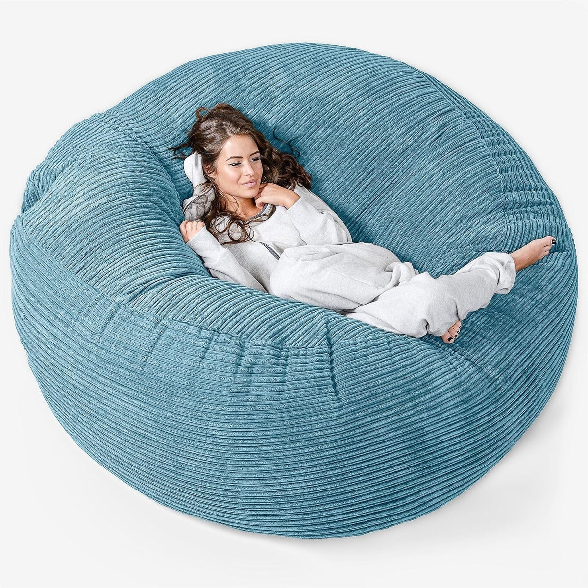 Divano Lounge Pug, velluto, Blu, per soggiorno