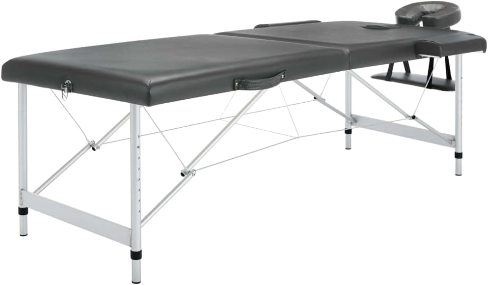 Tavolo vidaXL, alluminio, similpelle, Antracite, regolabile